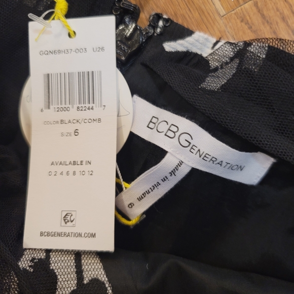 $165 NWT BCBGeneration Strapless floral black & white semi-formal Mini dress - Picture 6 of 6